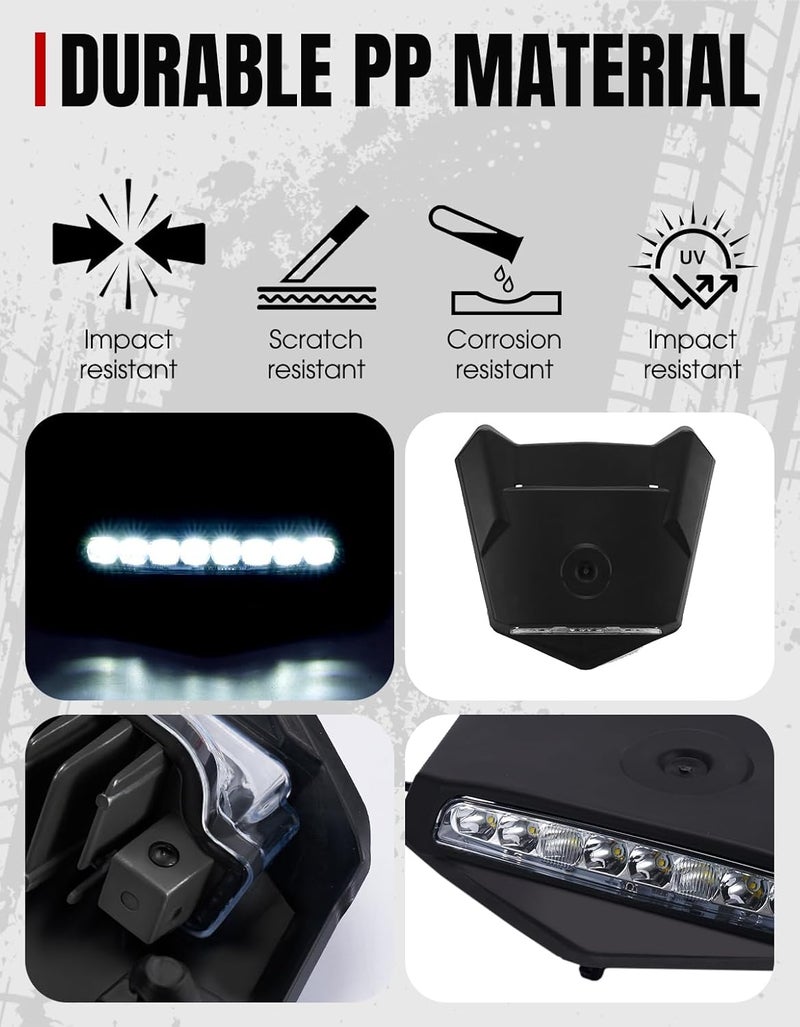 A & UTV PRO Sport Hood Scoop with LED Spotlight Compatible with Can-Am Maverick X3 XDS XRS MAX Turbo RR 2017-2025, Durable PP Front Hood Cover with Light, Air Vent Cover Accessories - Image 3